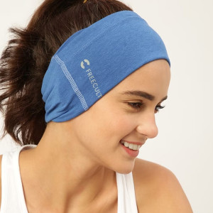 Unisex Blue Solid Bamboo Anti-Microbial Multipurpose Headband